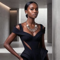 Image 1 of Sculpted Couture Silver Spiral Metal XL DIVA Necklace