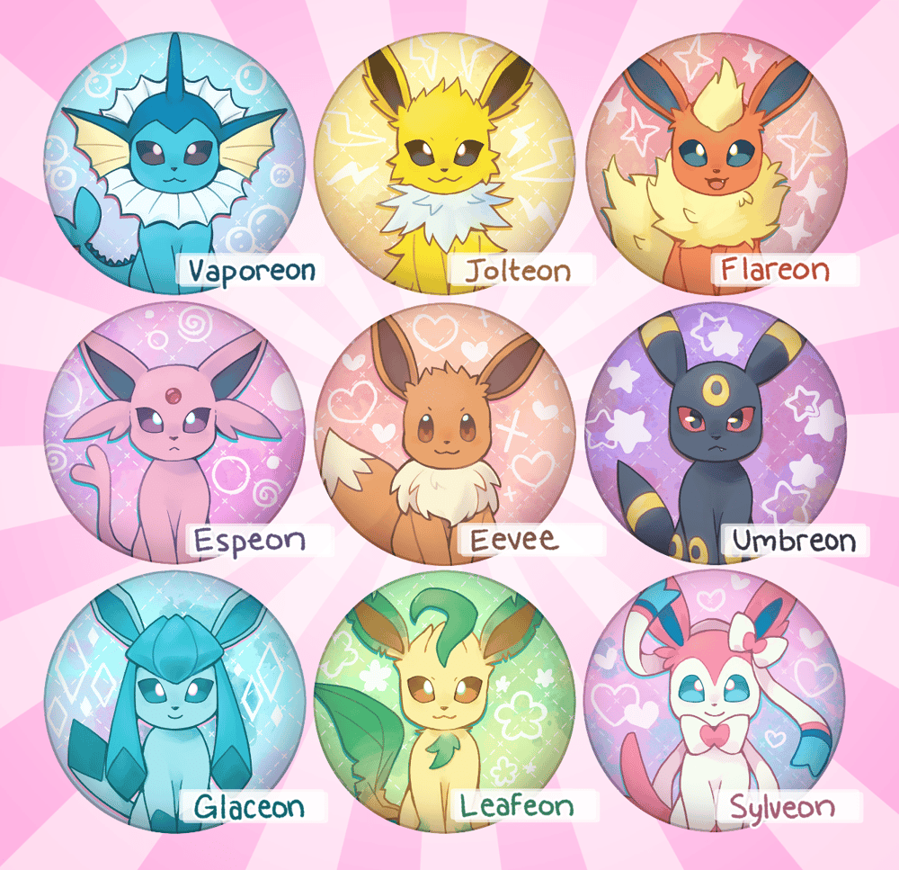 Image of Eevolutions Plush Buttons