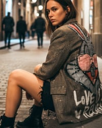 Image 1 of LOVE IS MY RELIGION  ✘ IBIZA BUNNY JACKET  ✘VINTAGE BLAZER ✘UPCYCLED