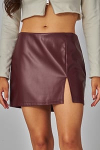 Image 2 of Wine Leather Skirt 
