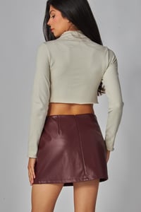 Image 3 of Wine Leather Skirt 