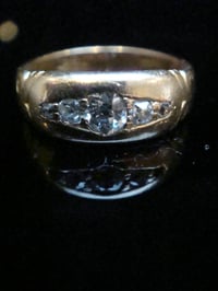 Image 6 of EDWARDIAN 18CT ORNATE YELLOW GOLD BAND OLD CUT DIAMOND GYPSY BAND SIZE L