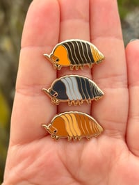Image 3 of Tiny Enamel Pin - Isopod (Red Panda King)