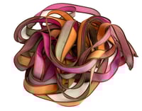 Image 5 of 1PC. DANCING LEAVES 42" hand dyed wrist wrap bracelet silk ribbon//Yoga wrist wrap bracelet ribbon