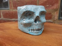 Image 1 of Turquoise Skull Plant Pot