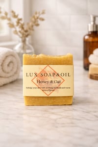 Image 2 of Honey & Oat Milk Soap 4.3 oz Bar-Handmade for Dry Sensitive Skin