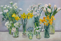 Image 1 of All the spring flowers.  Large Painting. Available from The White gallery, Cotswolds
