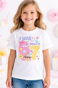Image 1 of I was 6 now im 7 birthday t-shirts 