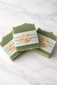 Image 3 of Green Tea & Cucumber Soap 3.5 oz Bar-Handmade for Refreshing Clean Skin