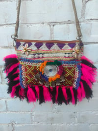 Image 1 of Shake your tassels- Bag- clutch or cross body/shoulder - black and pink