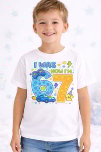 Image 2 of I was 6 now im 7 birthday t-shirts 