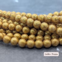 Image 8 of 6mm Czech Glass Druks (25pc) | Matte + Picasso + Etched Rounds | Czech Glass Beads 