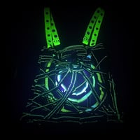 Image 1 of UV reactive Neon apocalypse acid portal patched  cyber goth textured tank top