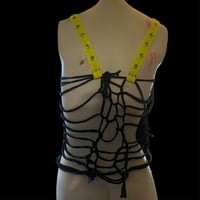 Image 5 of UV reactive Neon apocalypse acid portal patched  cyber goth textured tank top