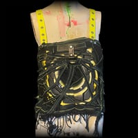 Image 2 of UV reactive Neon apocalypse acid portal patched  cyber goth textured tank top