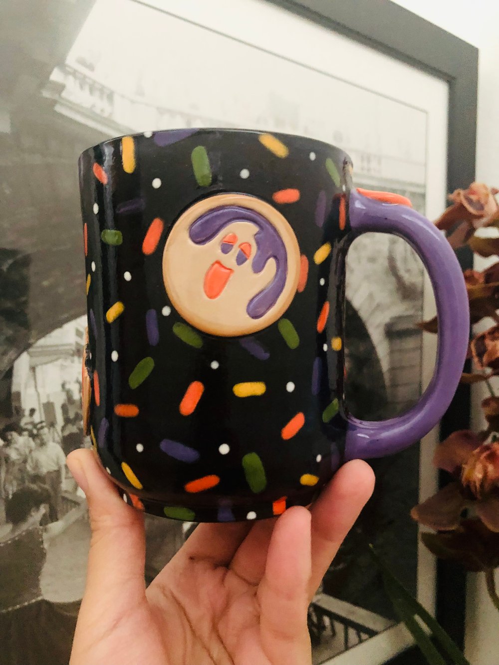 Image of Nancy F-Halloween cookie and cat mug