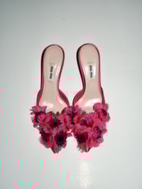 Image 8 of *RARE* MiuMiu Hot Pink Satin Flower Embellished Pointy Toe Mules - EU 36.5