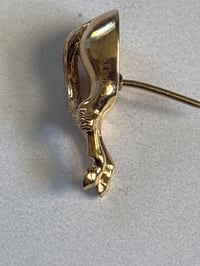 Image 8 of Vintage 14K Gold Horse Rear Lapel Pin / Tie Tack | Funny Equestrian Novelty | 3.1g