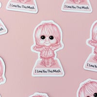 Image 1 of Vintage I love you this much figurine sticker 