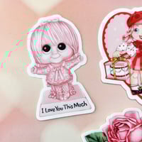 Image 2 of Vintage I love you this much figurine sticker 
