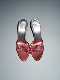 Image 5 of Giuseppe Zanotti Pink Satin Rhinestone Mule Sandals - EU 40