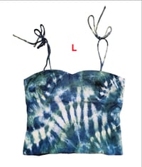 Image 2 of Size Large- Semi Crop tank top- Green and blue 