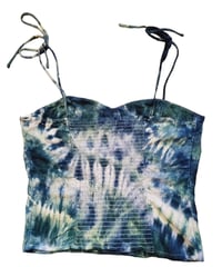 Image 3 of Size Large- Semi Crop tank top- Green and blue 