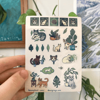  houseplant cats - little vinyl sticker sheet!