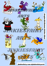 Dragon Birthstone Sticker Sheet