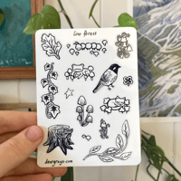  lino forest - small vinyl sticker sheet