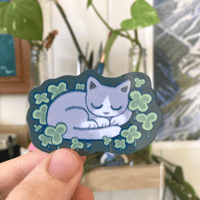  clover cat - waterproof vinyl sticker