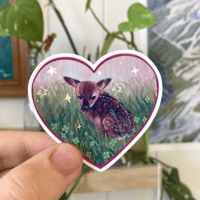 fawn heart - vinyl sticker