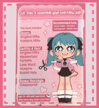 Image 3 of Miku Paper-Doll Activity Book - PHYSICAL COPY