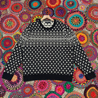 Image 1 of Nautica Black Diamond Print Sweater Size XXL