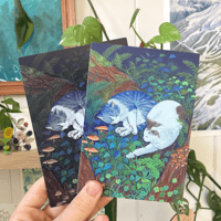 Image 2 of  woodland cats - a6 postcard