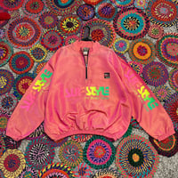 Image 1 of Vintage 1990s Surf Style Interplanetary Body Gear Iridescent Windbreaker OSFA Fits XL
