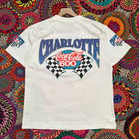 Image 2 of Vintage Charlotte Motor Speedway Hot Nights Coca Cola Tee Size Large