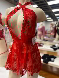 Image 1 of Red Halter Babydoll