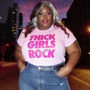 Image of PINK ON PINK THICK GIRLS ROCK T-SHIRT