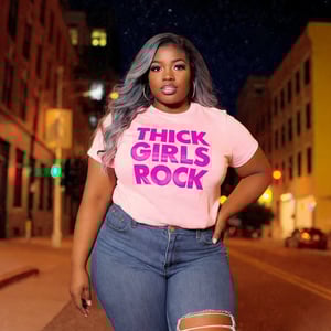 Image of PINK ON PINK THICK GIRLS ROCK T-SHIRT