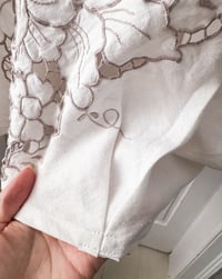 Image 4 of Upcycled Vintage Embroidered Linen Table Cloth Boho Top 