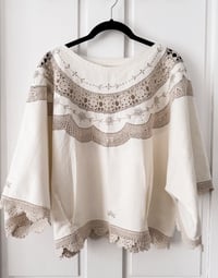 Image 1 of Upcycled Cotton Table Cloth Boho Top 