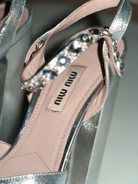 Image 5 of MiuMiu Silver Rhinestone Platform Heels - EU 37.5
