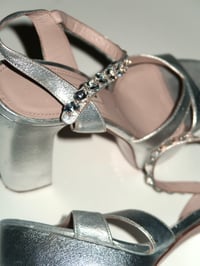 Image 6 of MiuMiu Silver Rhinestone Platform Heels - EU 37.5