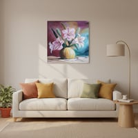 Image 1 of Purple lilies in vase(60cm x 60cm)
