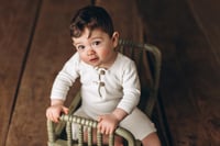 Image 1 of Beaded Spindle Baby Bed in different colors