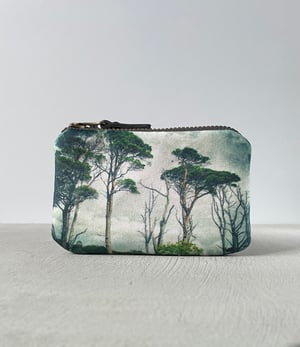 Image of Scots pines, velvet zipper purse - fits cards