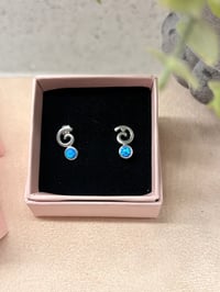 Image 1 of Opal Ocean Blue Swirl Droplets