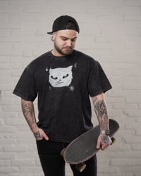 Image 3 of Strange Smile - Kézzel nyomott póló / Handprinted - acid washed