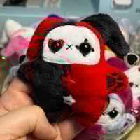 Image 2 of Jester Cat Plushie - Black/Red with Heart 